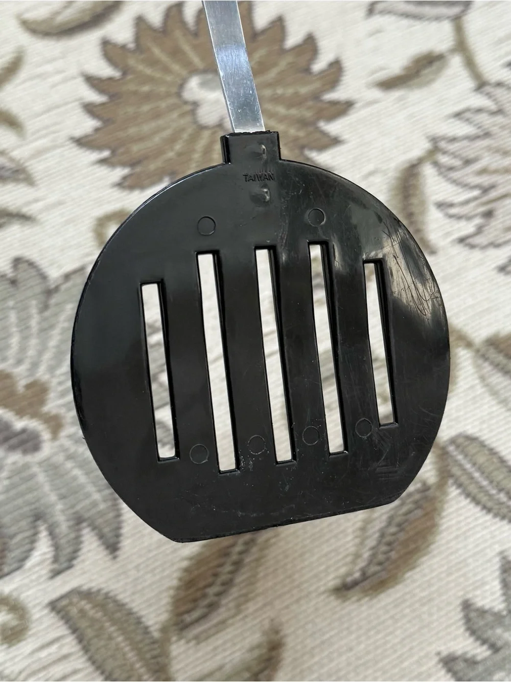 Vintage Spatula Wide Slotted Kitchen Cooking Utensil Black Stainless Taiwan